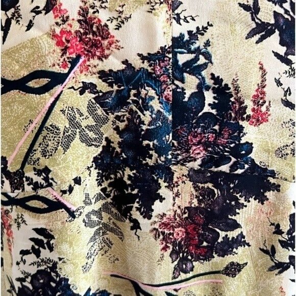 DIANE VON FURSTENBERG Floral Silk Sleeveless Mini Dress Velvet Bow Straps Size 6 - Picture 12 of 13